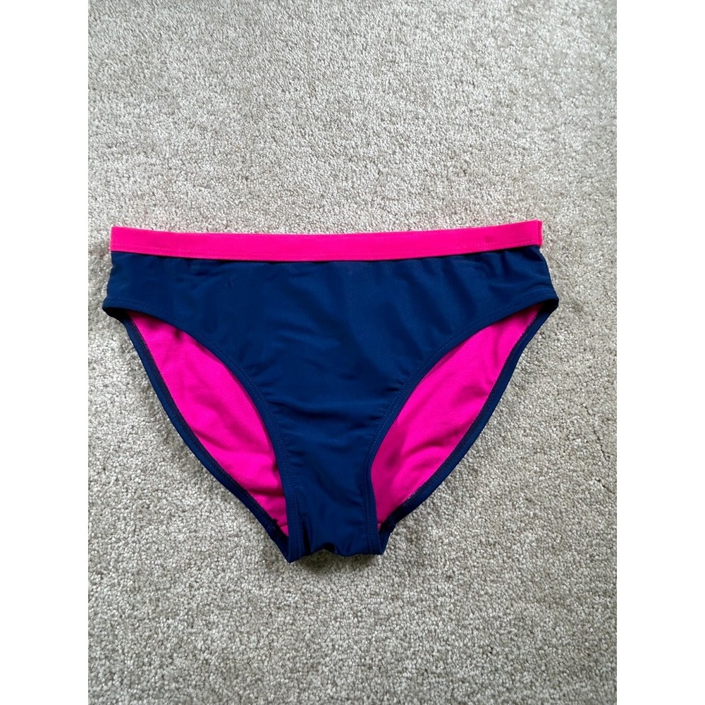 SO Women's Swimwear Bikini Bottom Navy Pink Size 16 Polyester Spandex